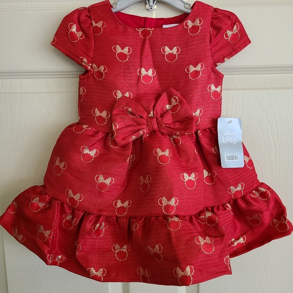 🆕️Disney Baby Minnie Mouse Holiday Dress - Picture 2 of 10
